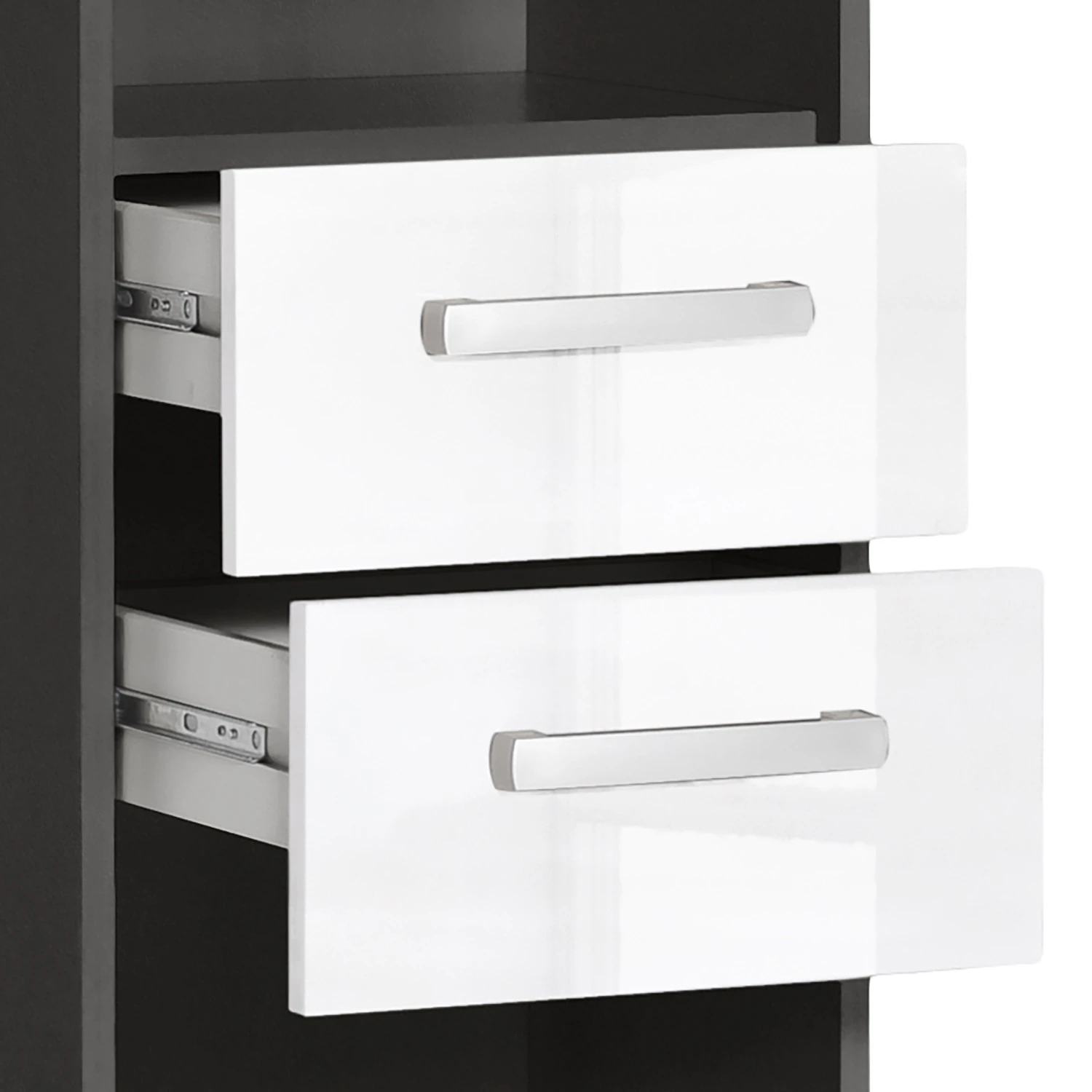 Furnitive Aktenregal Buzy - Hochglanz Weiß / Anthrazit 5 Furnitive Aktenregal Buzy - Hochglanz Weiß / Anthrazit – Bild 5