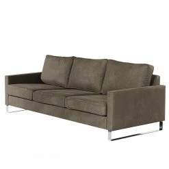 Loftscape Sofa Radon I (3-Sitzer) - Samt - Microfaser Bice: Dunkelbraun