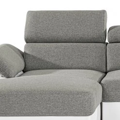 Loftscape Ecksofa Sully - Kunstleder / Webstoff - Weiß / Hellgrau - Longchair davorstehend links -Wohnzimmermöbel boutique en ligne 1000192268 191128 11115401234 DETAILS P000000001000192268