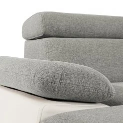 Loftscape Ecksofa Sully - Kunstleder / Webstoff - Weiß / Hellgrau - Longchair davorstehend links -Wohnzimmermöbel boutique en ligne 1000192268 191128 11115401236 DETAILS P000000001000192268