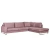 Loftscape Ecksofa Radon I - Samt - Samt Ravi: Mauve - Ottomane davorstehend rechts