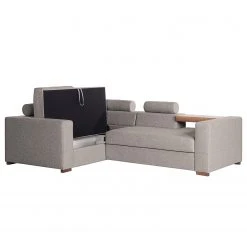 Loftscape Ecksofa Woodway II - Webstoff - Grau - Ottomane davorstehend links - Tablett -Wohnzimmermöbel boutique en ligne 1000192971 191204 13433201533 DETAILS P000000001000192971