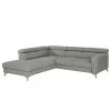 Loftscape Ecksofa Nonza II - Webstoff - Lichtgrau - Ottomane davorstehend links