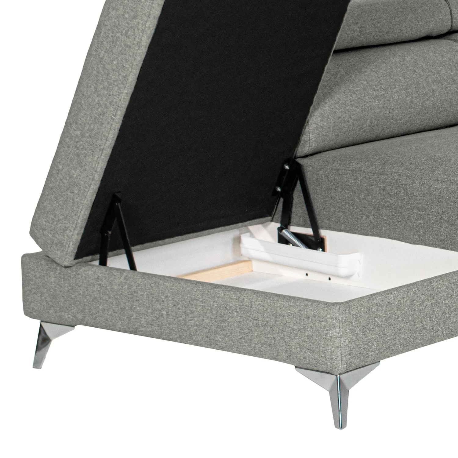 Loftscape Ecksofa Nonza II - Webstoff - Lichtgrau - Ottomane davorstehend links 12 Loftscape Ecksofa Nonza II - Webstoff - Lichtgrau - Ottomane davorstehend links – Bild 12