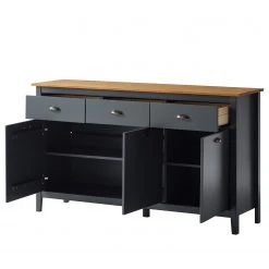 Maison Belfort Sideboard Rivery - Kiefer massiv - Anthrazit -Wohnzimmermöbel boutique en ligne 1000193132 200220 14361000002 DETAILS P000000001000193132