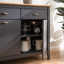 Maison Belfort Sideboard Rivery - Kiefer massiv - Anthrazit -Wohnzimmermöbel boutique en ligne 1000193132 200302 15340800007 DETAILS P000000001000193132