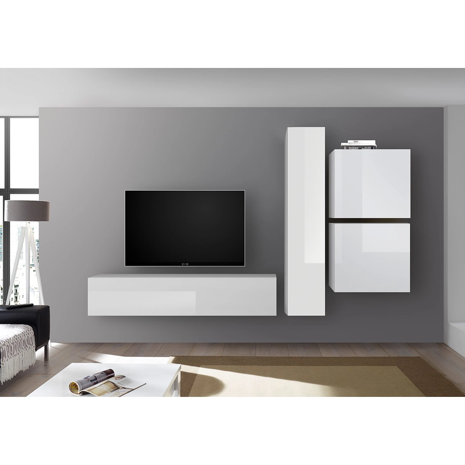 LC Spa Wohnwand Infinity I (4-teilig) - Hochglanz Weiß 2 LC Spa Wohnwand Infinity I (4-teilig) - Hochglanz Weiß – Bild 2