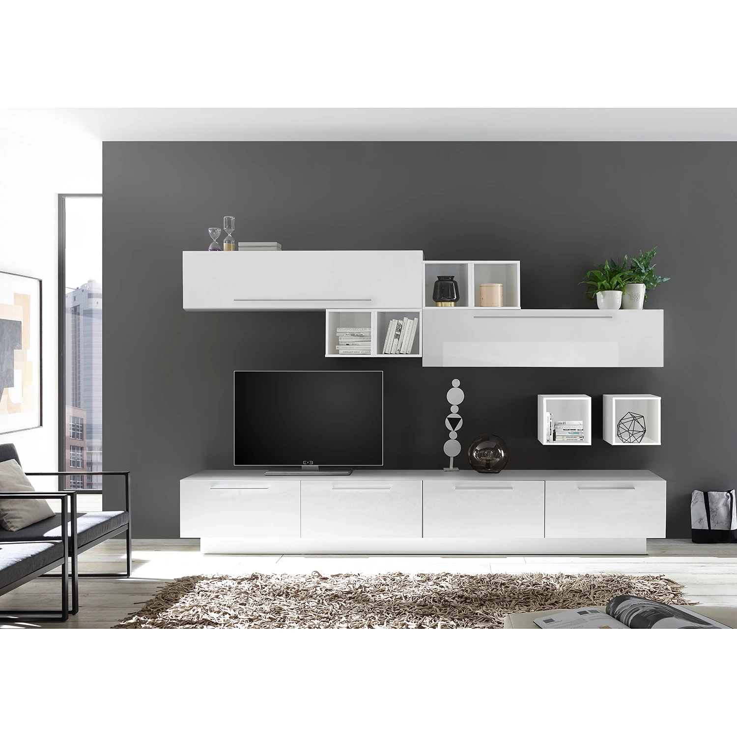 LC Spa Wohnwand Infinity X (12-teilig) - Hochglanz Weiß 2 LC Spa Wohnwand Infinity X (12-teilig) - Hochglanz Weiß – Bild 2