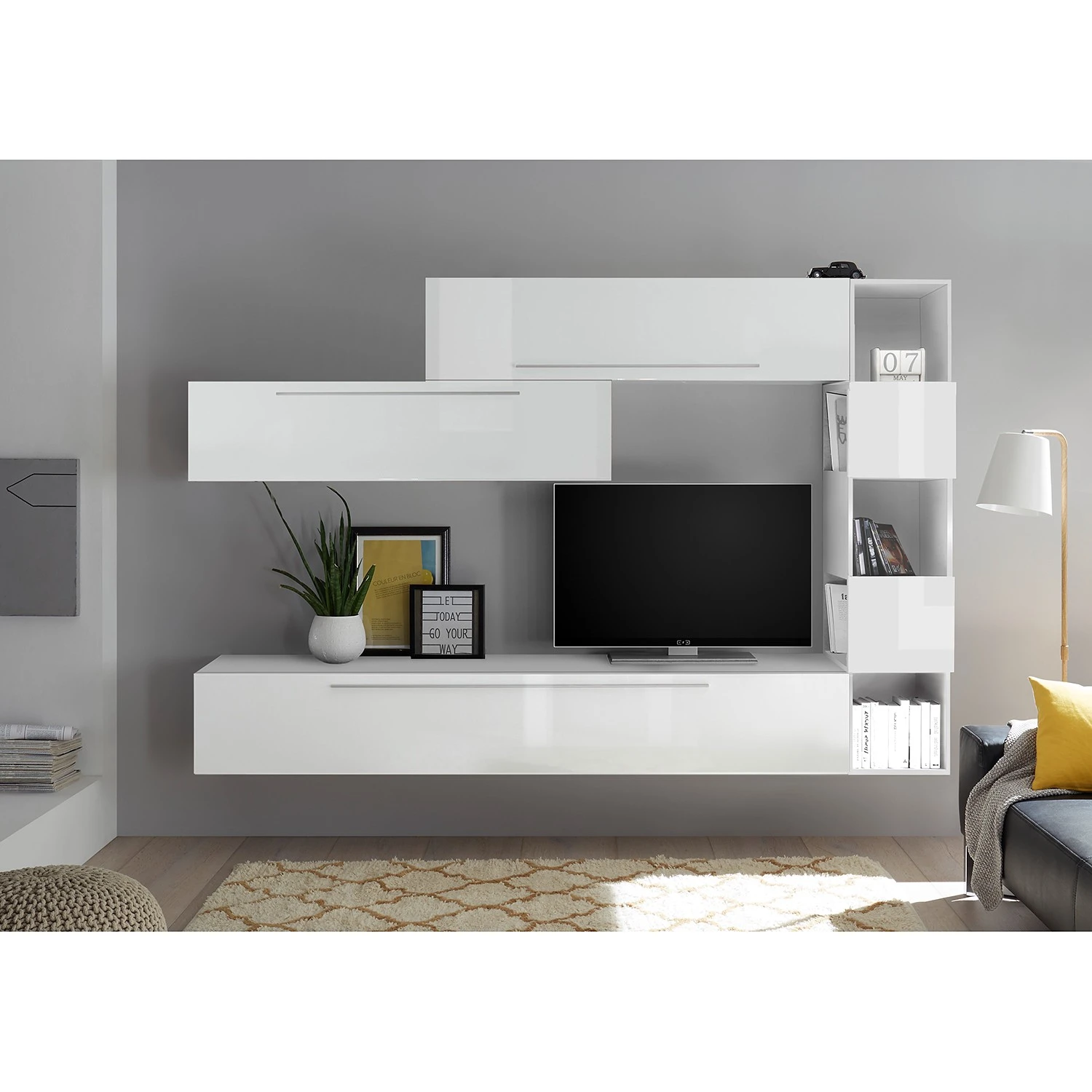 LC Spa Wohnwand Infinity V (5-teilig) - Hochglanz Weiß 2 LC Spa Wohnwand Infinity V (5-teilig) - Hochglanz Weiß – Bild 2