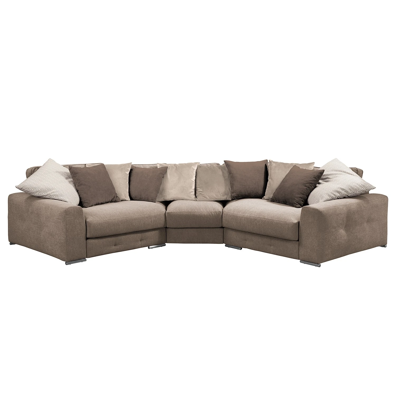 Maison Belfort Ecksofa Tahko - Microfaser / Webstoff / Samt - Braun / Beige 1 Maison Belfort Ecksofa Tahko - Microfaser / Webstoff / Samt - Braun / Beige