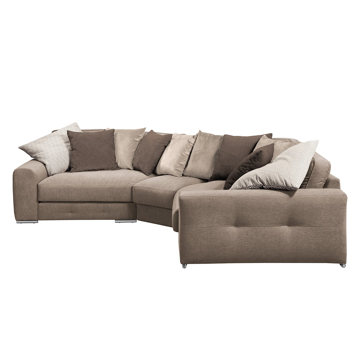 Maison Belfort Ecksofa Tahko - Microfaser / Webstoff / Samt - Braun / Beige 3 Maison Belfort Ecksofa Tahko - Microfaser / Webstoff / Samt - Braun / Beige – Bild 3