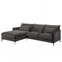 Fredriks Ecksofa Paimio - Samt - Grau - Longchair davorstehend links