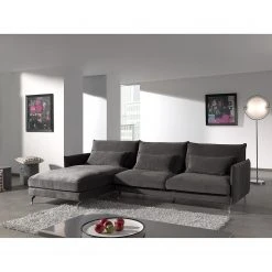 Fredriks Ecksofa Paimio - Samt - Grau - Longchair davorstehend links -Wohnzimmermöbel boutique en ligne 1000194159 191216 16241200335 MOOD DETAILS P000000001000194159 mood