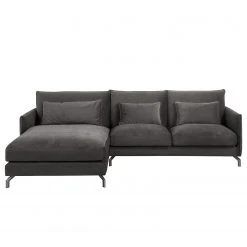 Fredriks Ecksofa Paimio - Samt - Grau - Longchair davorstehend links -Wohnzimmermöbel boutique en ligne 1000194159 191216 16241200336 DETAILS P000000001000194159