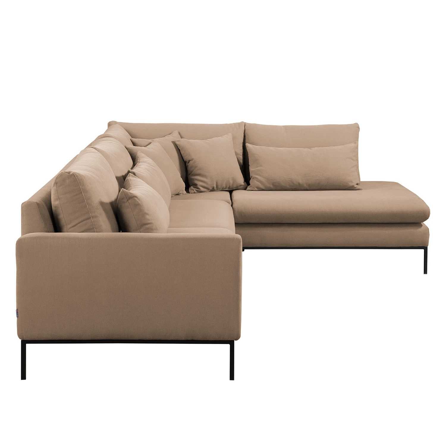 Fredriks Ecksofa Luosto - Flachgewebe - Cappuccino - Ottomane davorstehend rechts 4 Fredriks Ecksofa Luosto - Flachgewebe - Cappuccino - Ottomane davorstehend rechts – Bild 4