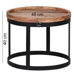 Naturoo Beistelltisch Palos I (2er-Set) - Akazie massiv / Metall - Akazie / Schwarz -Wohnzimmermöbel boutique en ligne 1000194221 200108 10051200129 SKETCH DETAILS P000000001000194221 sketch