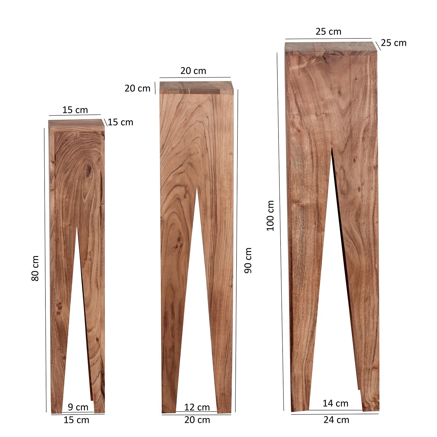 Naturoo Beistelltisch-Set Dandrige (3er-Set) - Akazie massiv 8 Naturoo Beistelltisch-Set Dandrige (3er-Set) - Akazie massiv – Bild 8