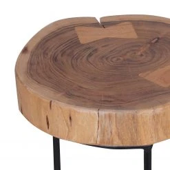 Naturoo Beistelltisch Palos I - Akazie massiv / Metall - Akazie / Schwarz - Höhe: 55 cm -Wohnzimmermöbel boutique en ligne 1000194232 200108 10051900188 DETAILS P000000001000194232