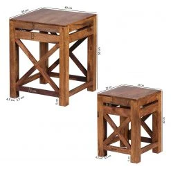 Naturoo Beistelltisch Ridgely (2er-Set) - Sheesham massiv -Wohnzimmermöbel boutique en ligne 1000194233 200108 10052000196 SKETCH DETAILS P000000001000194233 sketch