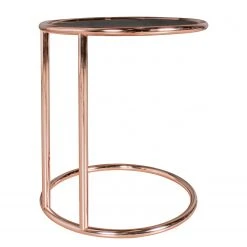 Jack & Alice Beistelltisch Evart - Glas / Metall - Schwarz / Kupfer