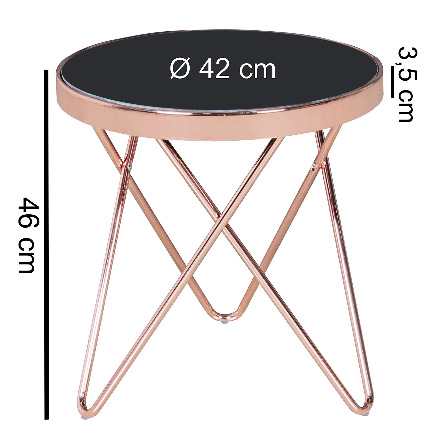 Jack & Alice Beistelltisch Morgan - Glas / Metall - Schwarz / Kupfer 5 Jack & Alice Beistelltisch Morgan - Glas / Metall - Schwarz / Kupfer – Bild 5