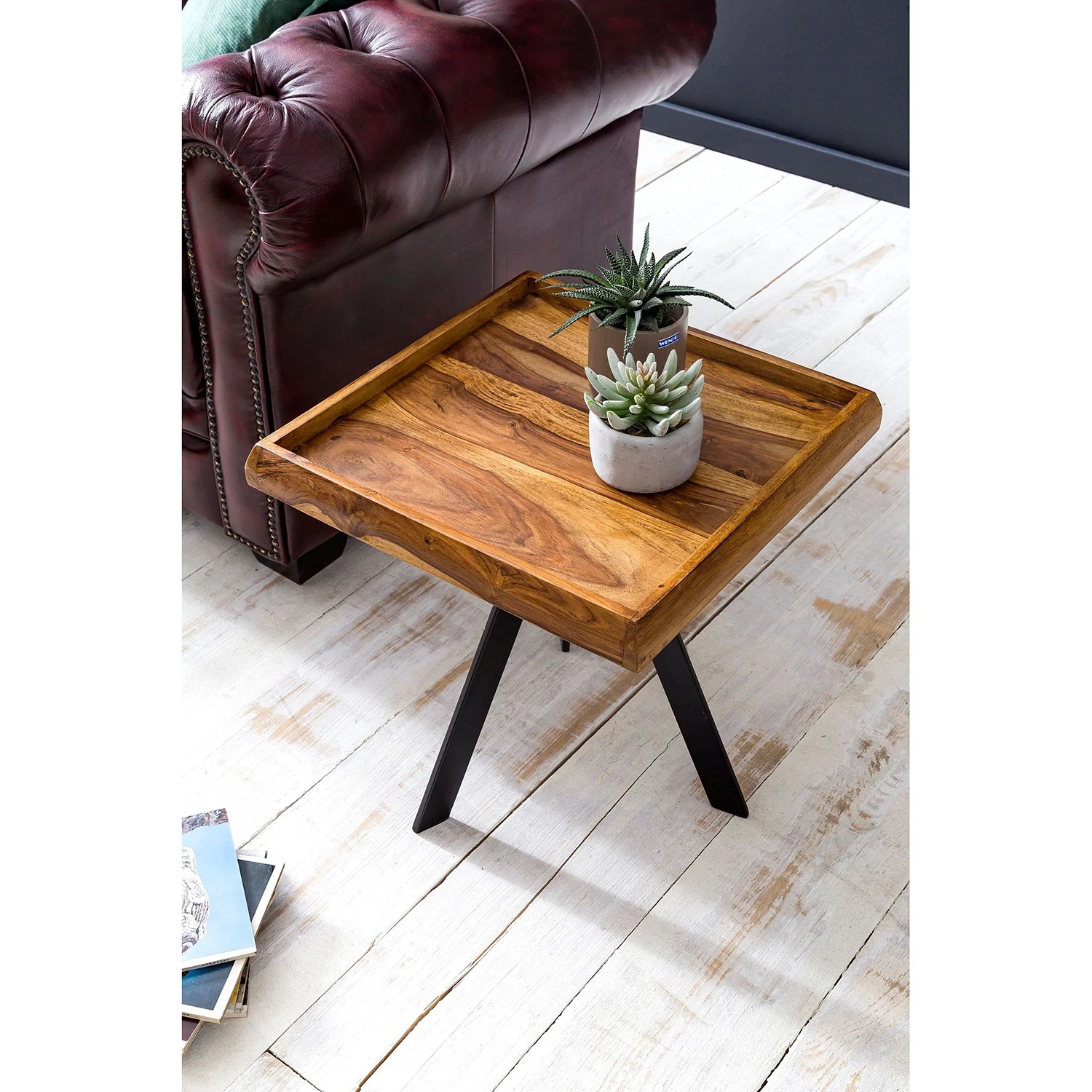 Red Living Beistelltisch Ardee I - Sheesham massiv / Metall - Sheesham / Schwarz 3 Red Living Beistelltisch Ardee I - Sheesham massiv / Metall - Sheesham / Schwarz – Bild 3