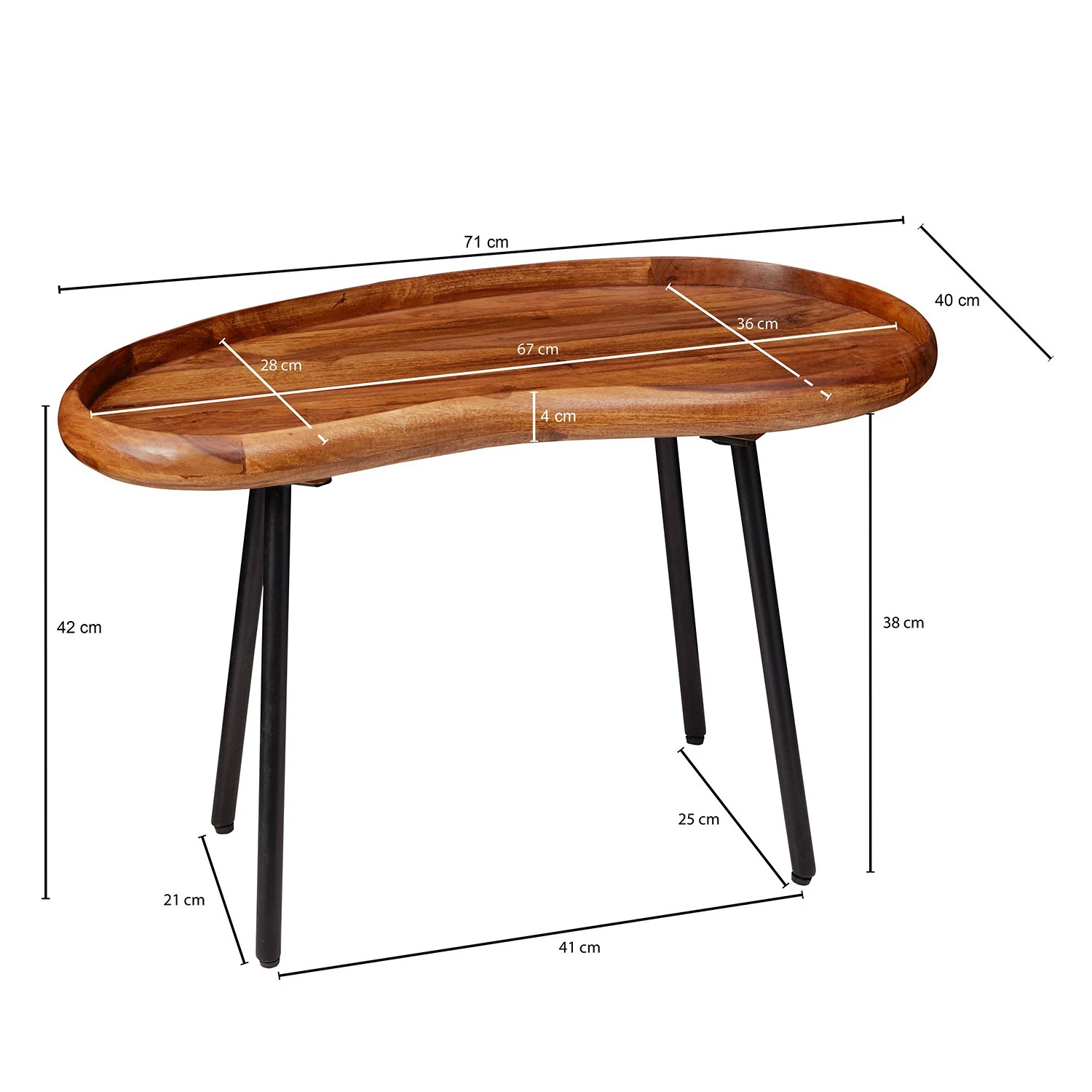 Red Living Couchtisch Ardee - Sheesham massiv / Metall - Sheesham / Schwarz 7 Red Living Couchtisch Ardee - Sheesham massiv / Metall - Sheesham / Schwarz – Bild 7