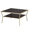 Jack & Alice Couchtisch Ballyboe - Glas / Metall - Schwarz / Gold