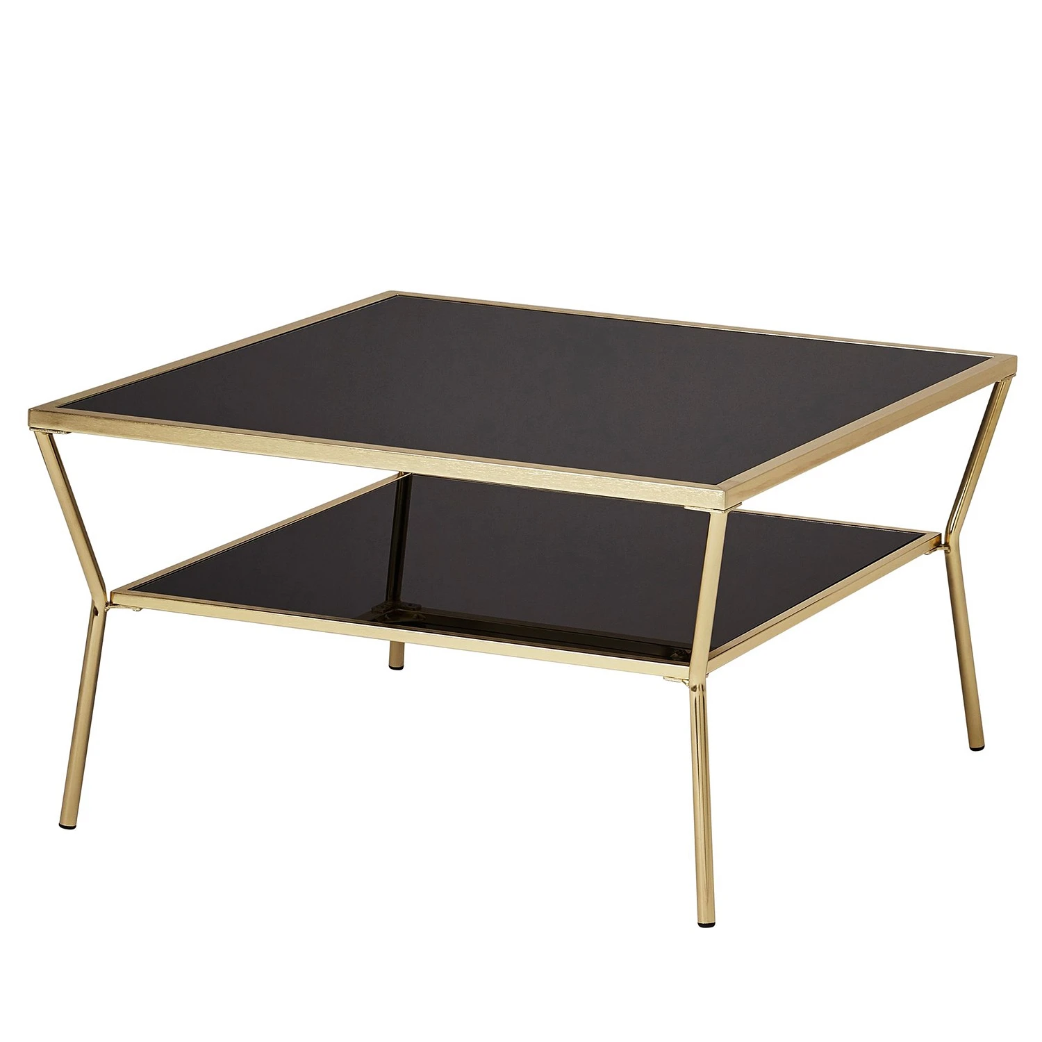 Jack & Alice Couchtisch Ballyboe - Glas / Metall - Schwarz / Gold 1 Jack & Alice Couchtisch Ballyboe - Glas / Metall - Schwarz / Gold
