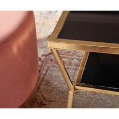 Jack & Alice Couchtisch Ballyboe - Glas / Metall - Schwarz / Gold 8 Jack & Alice Couchtisch Ballyboe - Glas / Metall - Schwarz / Gold -Wohnzimmermöbel boutique en ligne 1000194311 200108 10062800665 DETAILS P000000001000194311