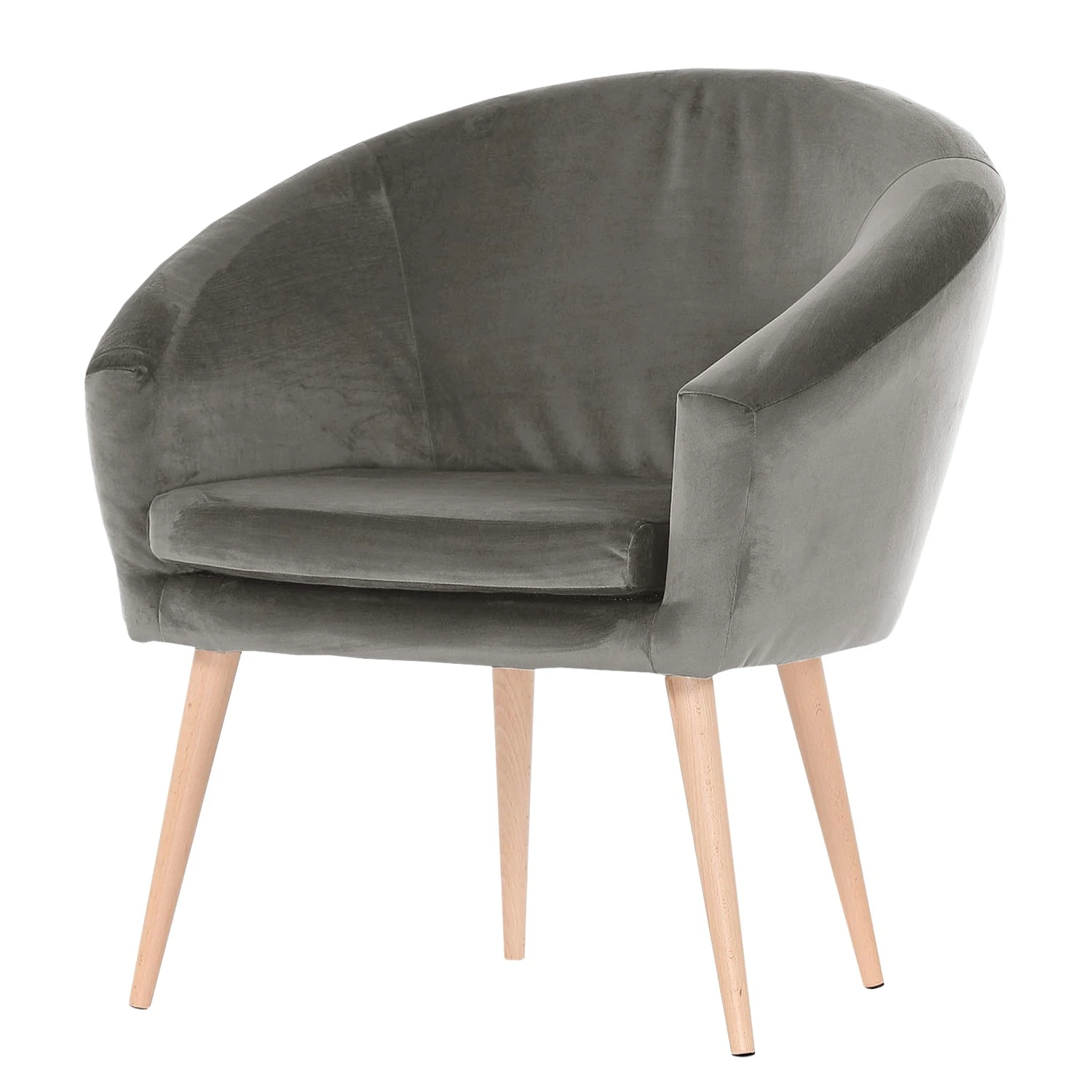 Mørteens Sessel Tippytoe IV - Microfaser - Grau - Buche Hell 1 Mørteens Sessel Tippytoe IV - Microfaser - Grau - Buche Hell