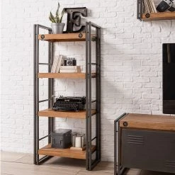 Ars manufacti Wohnwand Manchester II (4-teilig) - Akazie massiv / Metall - Akazie / Anthrazit -Wohnzimmermöbel boutique en ligne 1000196081 200430 15155700021 DETAILS P000000001000196081