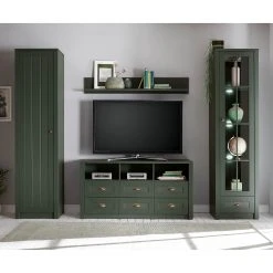 Ridgevalley Wohnwand Beauville II (4-teilig) - Moosgrün / Gold