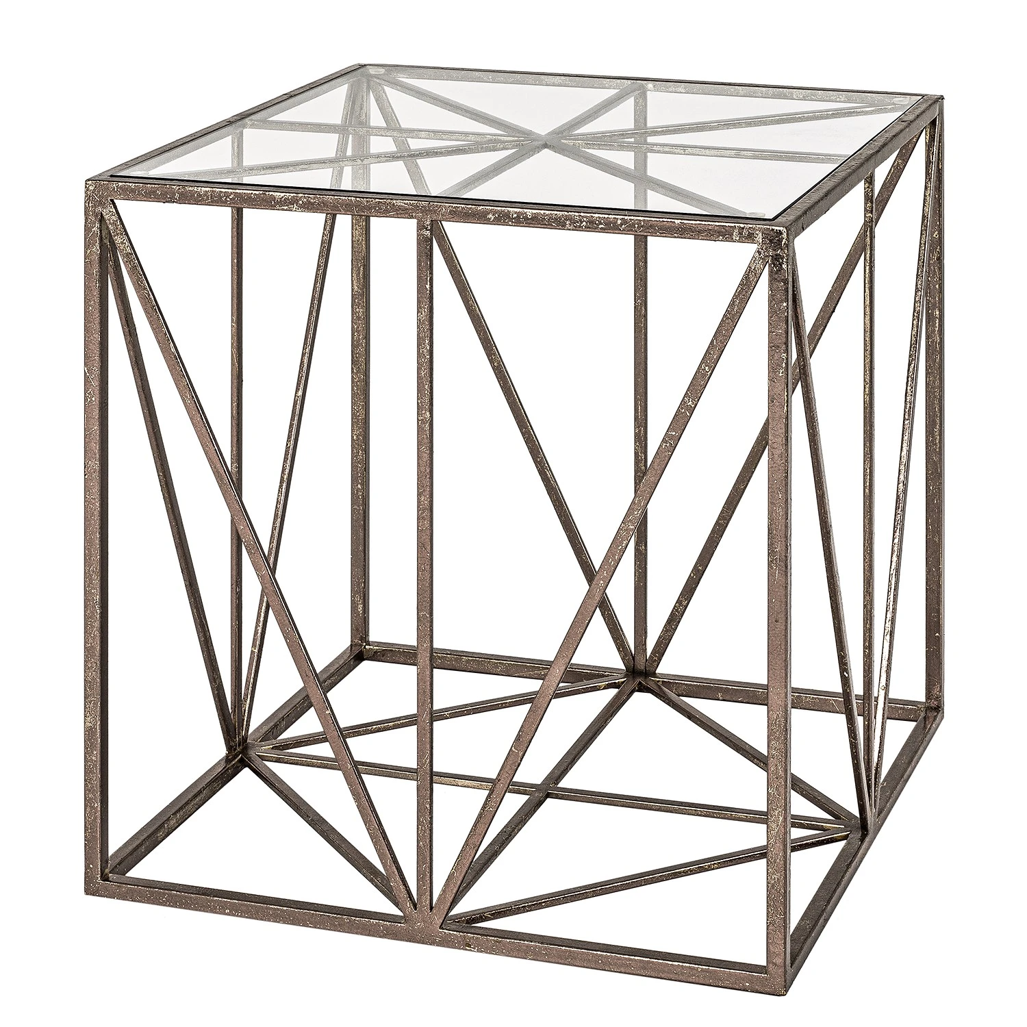 Red Living Beistelltisch Lindsfors V - Glas / Stahl - Antikbronze 1 Red Living Beistelltisch Lindsfors V - Glas / Stahl - Antikbronze