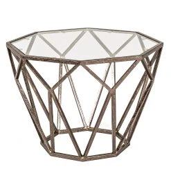 Red Living Beistelltisch Lindsfors II - Glas / Stahl - Antikbronze