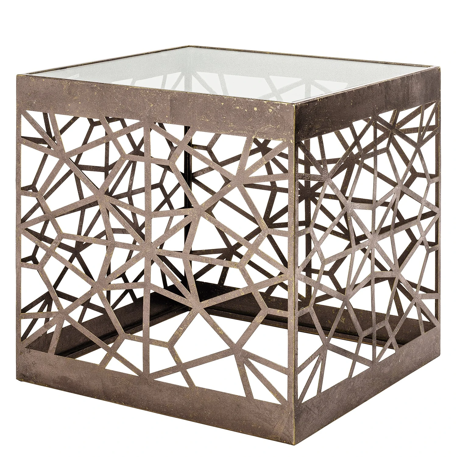 Red Living Beistelltisch Lindsfors I - Glas / Stahl - Antikbronze 1 Red Living Beistelltisch Lindsfors I - Glas / Stahl - Antikbronze