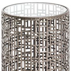 Red Living Beistelltisch Uvana I - Glas / Stahl - Antiksilber -Wohnzimmermöbel boutique en ligne 1000196489 191211 14163000044 DETAILS P000000001000196489