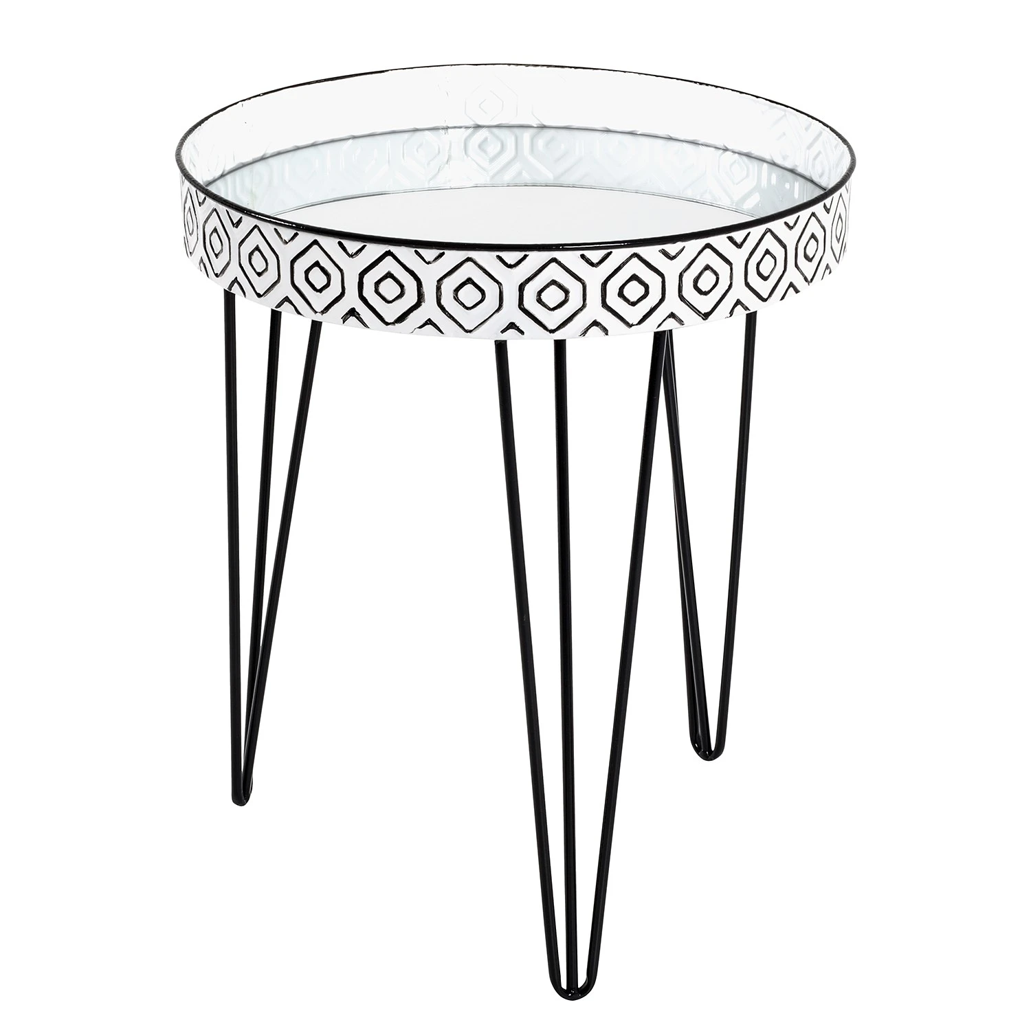 Norrwood Beistelltisch Ponemah I - Glas / Stahl - Schwarz / Weiß 1 Norrwood Beistelltisch Ponemah I - Glas / Stahl - Schwarz / Weiß