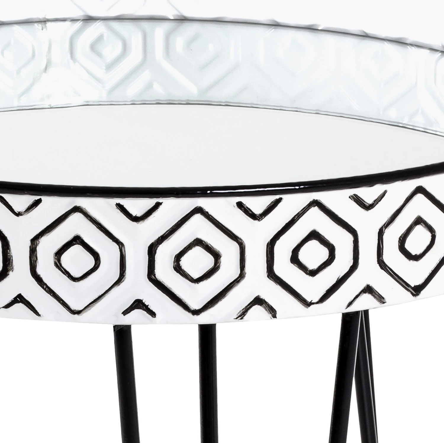 Norrwood Beistelltisch Ponemah I - Glas / Stahl - Schwarz / Weiß 4 Norrwood Beistelltisch Ponemah I - Glas / Stahl - Schwarz / Weiß – Bild 4