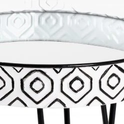 Norrwood Beistelltisch Ponemah II - Glas / Stahl - Schwarz / Weiß -Wohnzimmermöbel boutique en ligne 1000196493 191211 14163200061 DETAILS P000000001000196493