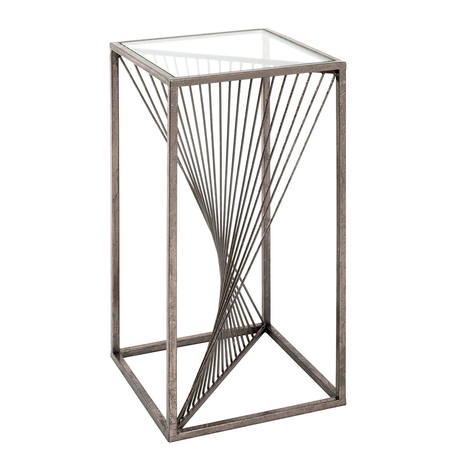 Red Living Beistelltisch Lixhult I - Glas / Stahl - Antiksilber 1 Red Living Beistelltisch Lixhult I - Glas / Stahl - Antiksilber