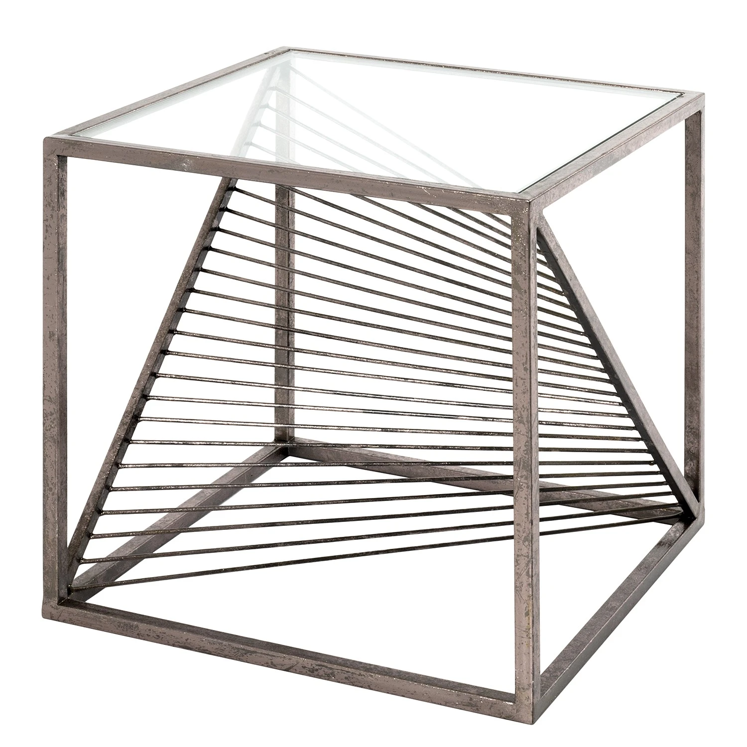 Red Living Beistelltisch Lixhult II - Glas / Stahl - Antiksilber 1 Red Living Beistelltisch Lixhult II - Glas / Stahl - Antiksilber