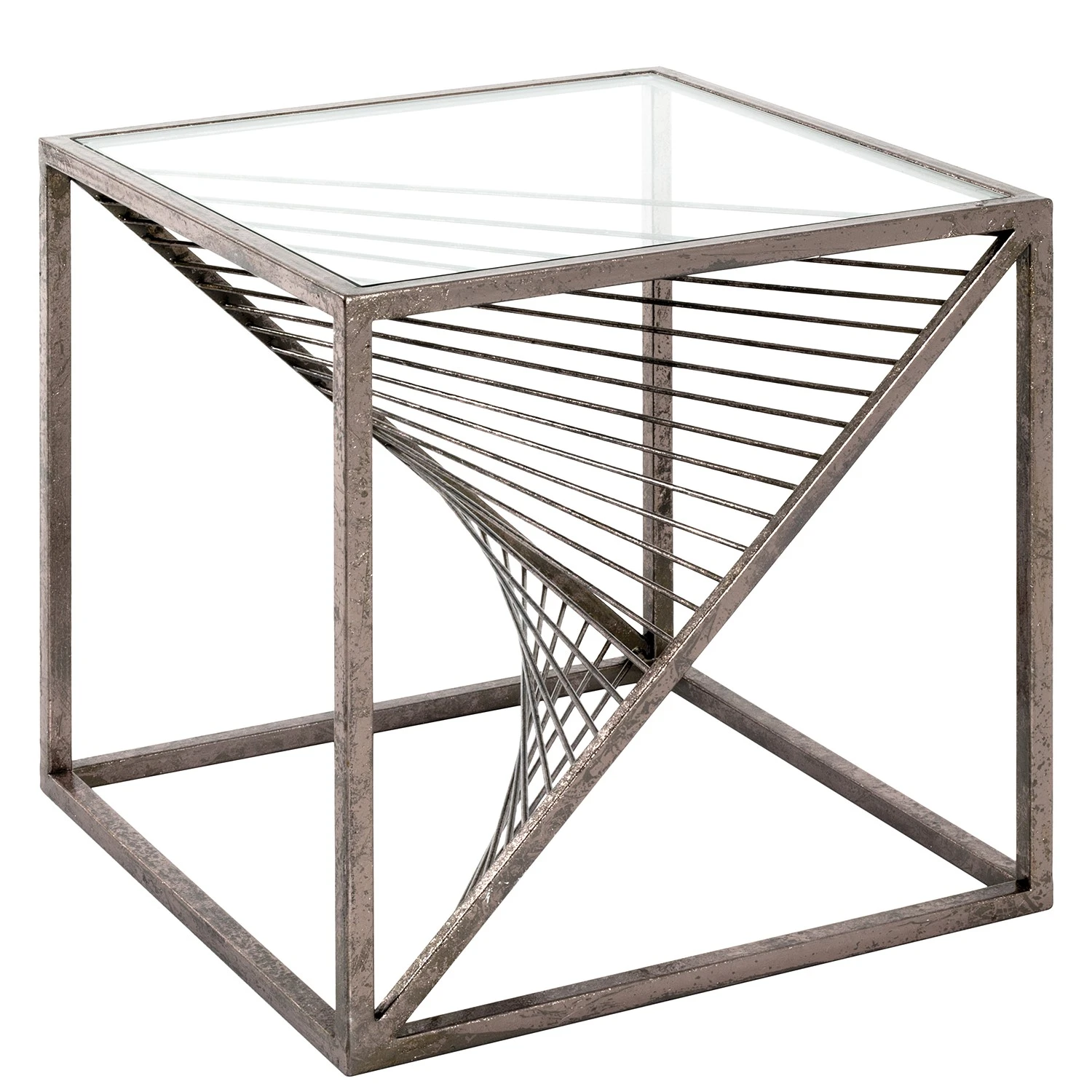 Red Living Beistelltisch Lixhult II - Glas / Stahl - Antiksilber 3 Red Living Beistelltisch Lixhult II - Glas / Stahl - Antiksilber – Bild 3