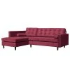 Jack & Alice Ecksofas Kosula - Microfaser - Beere - Longchair davorstehend links