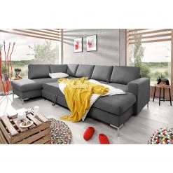 Fredriks Wohnlandschaft Sagata - Webstoff - Grau - Ottomane davorstehend links - Bettkasten - Schlaffunktion für dauerhafte Nutzung -Wohnzimmermöbel boutique en ligne 1000198259 200330 16523400139 MOOD DETAILS P000000001000198259 mood