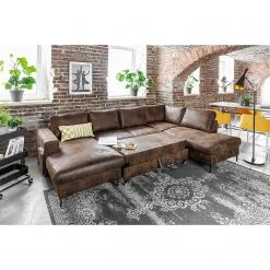 Ars manufacti Wohnlandschaft Sagata - Microfaser - Vintage Braun - Ottomane davorstehend rechts - Bettkasten - Schlaffunktion -Wohnzimmermöbel boutique en ligne 1000198268 200330 17010500243 MOOD DETAILS P000000001000198268 mood