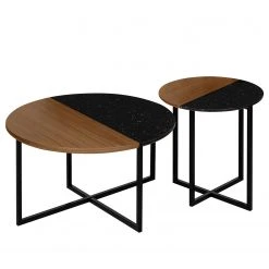 Temahome Beistelltisch Sonata - Marmor / Stahl - Walnuss / Schwarz -Wohnzimmermöbel boutique en ligne 1000198867 191209 09463400081 DETAILS P000000001000198867