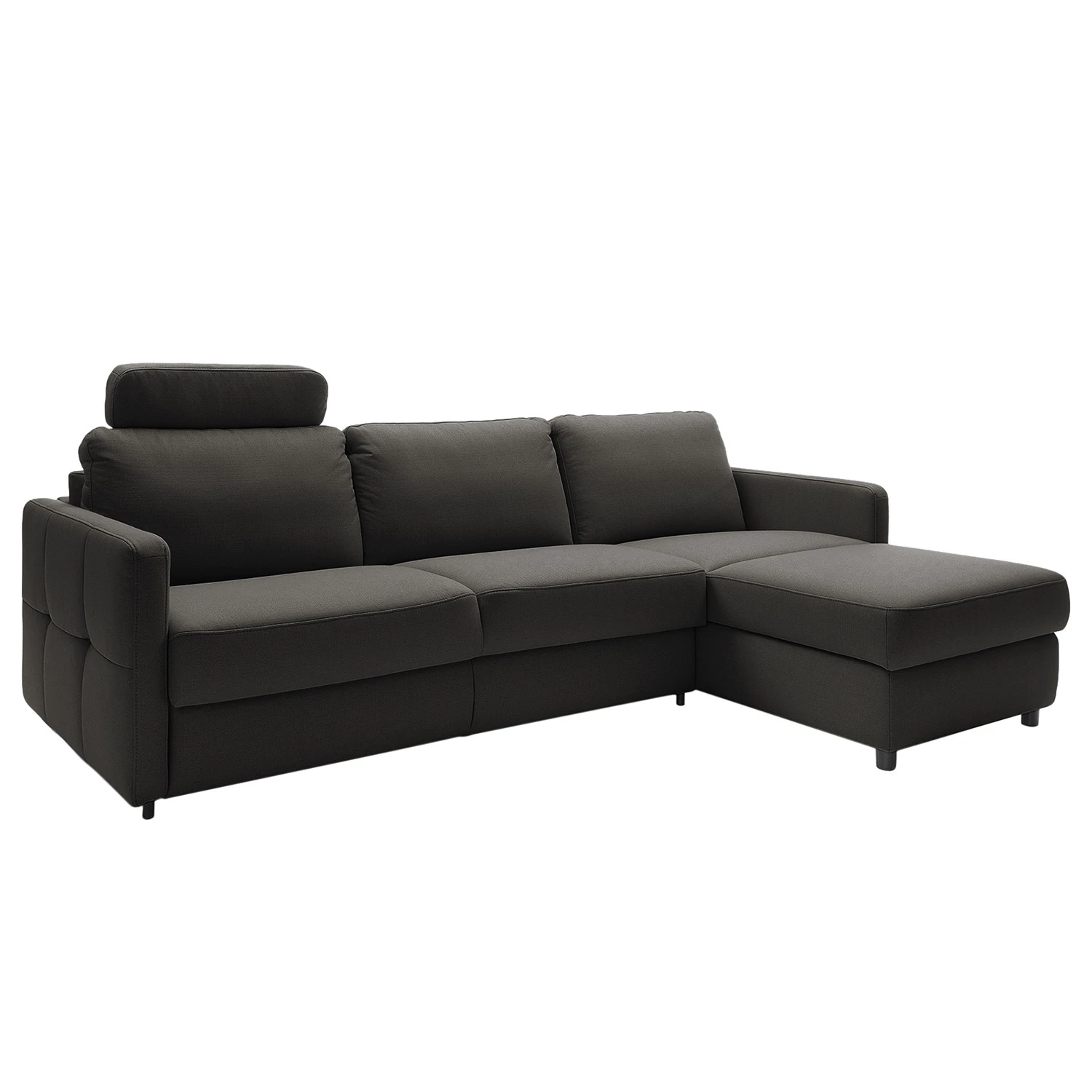 Fredriks Ecksofa Barbon - Flachgewebe - Anthrazit - Breite: 256 cm - Longchair davorstehend rechts 1 Fredriks Ecksofa Barbon - Flachgewebe - Anthrazit - Breite: 256 cm - Longchair davorstehend rechts
