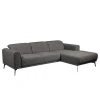 Fredriks Ecksofa Basin I - Webstoff - Dunkelgrau - Longchair davorstehend rechts