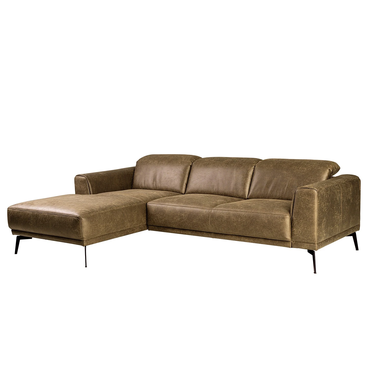 Fredriks Ecksofa Basin II - Kunstleder - Kokosnuss Braun - Longchair davorstehend links 1 Fredriks Ecksofa Basin II - Kunstleder - Kokosnuss Braun - Longchair davorstehend links